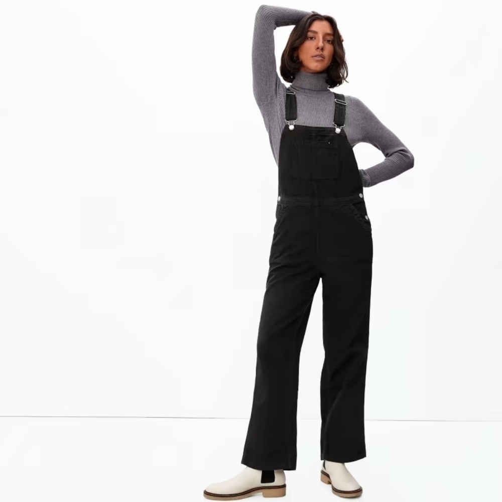 Everlane Overalls Size 4 Womens Black The Canvas Straight Leg Jumper NEW